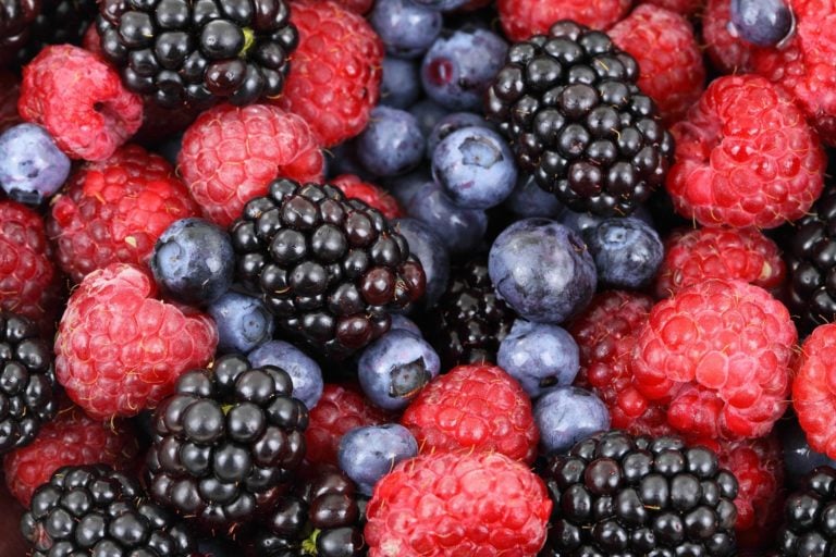 Blackberries, blueberries, and raspberries